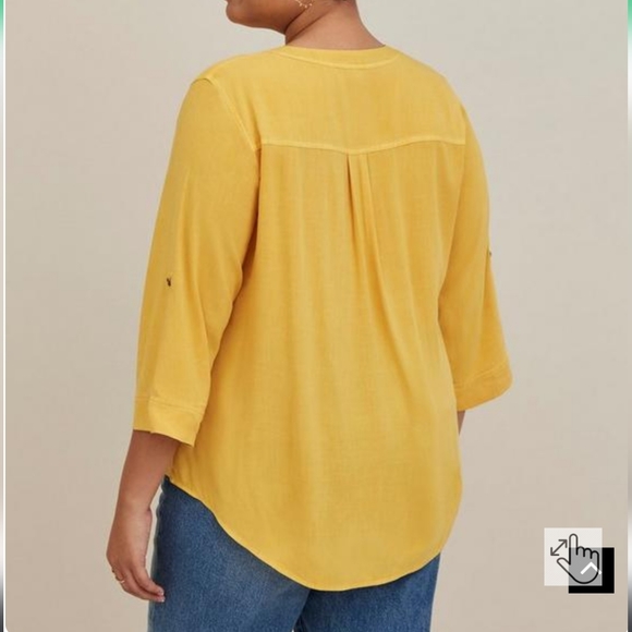 Plus Size 5X Torrid Yellow 💛 Harper Pullover Blouse women's  shirt - Picture 3 of 5